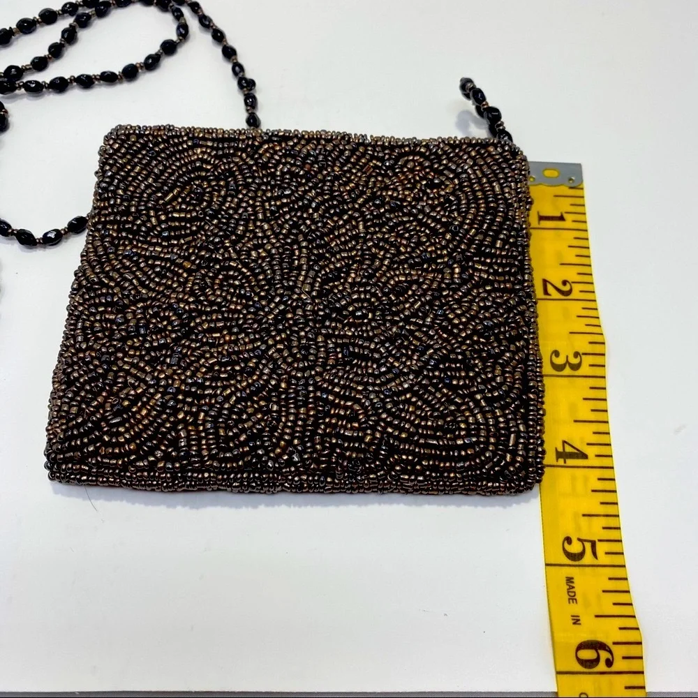 Moyna Beaded Bronze Mini Evening Crossbody Bag - Picture 6 of 10
